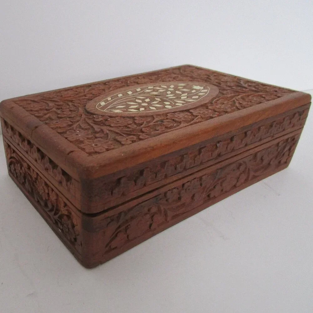 carved wood jewelry box